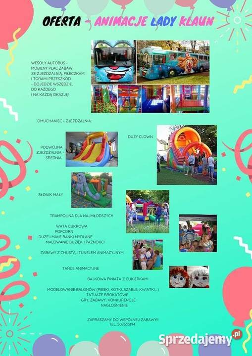 Animator sala mobilny plac zabaw ze zjeżdżalnią Suwałki