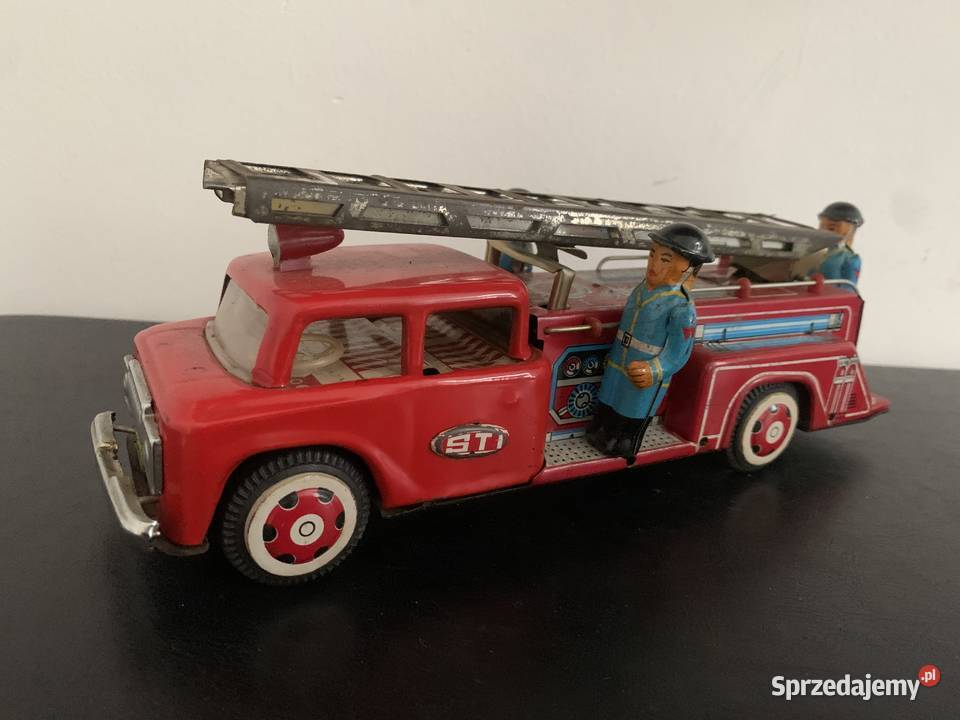 Stara zabawka PRL wóz strażacki