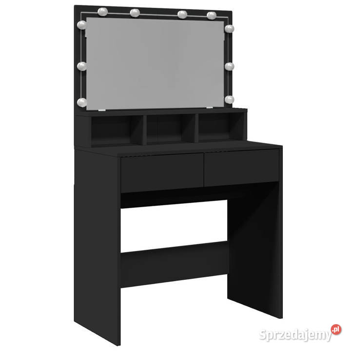 Toaletka z oświetleniem LED czarna 80x41x1345