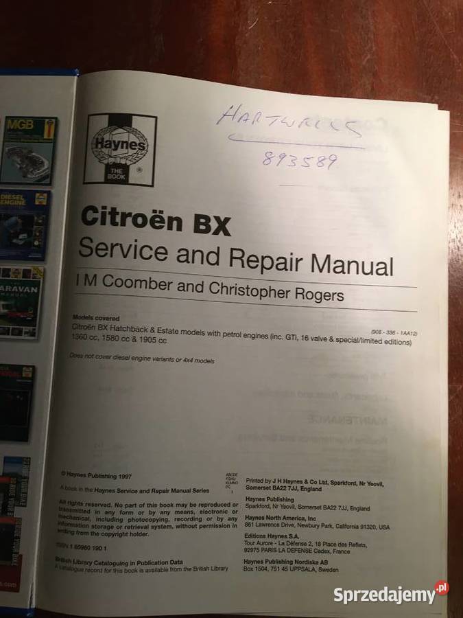 Haynes Citroen BX Zielonka