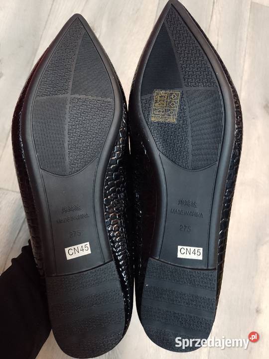 4243 Ekskluzywne Czarne baleriny wieczorowe NOWE Kraków