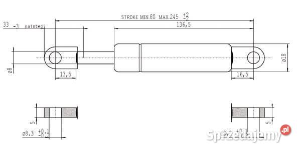 Sprężyna gazowa L245 mm 600N Stabilus CA084107