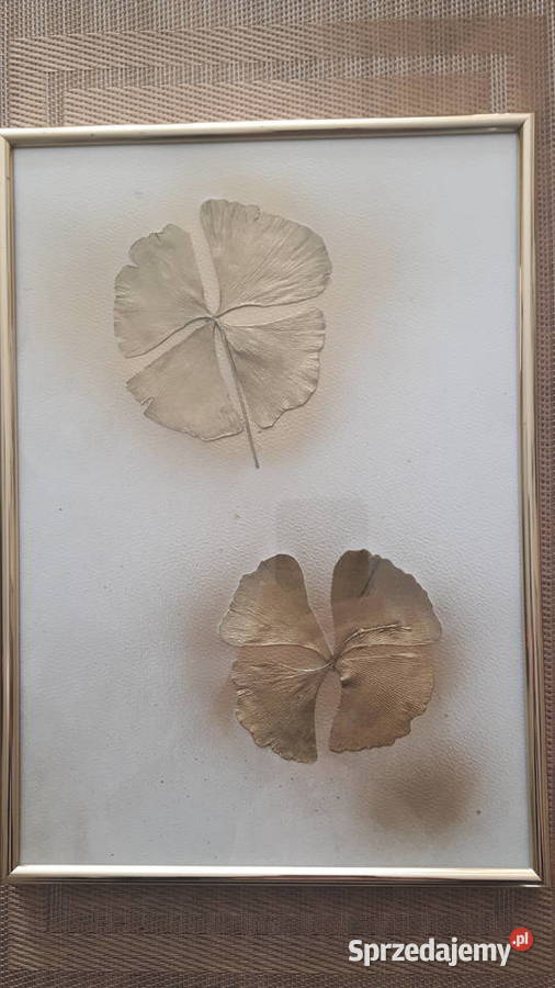 obraz złoty koniczynki z liści miłorzębu na Dekoracje i ozdoby Poznań