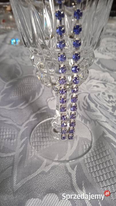 SZAFIROWE DŁUGIE KOLCZYKI Z FALSETOWANYCH Piła