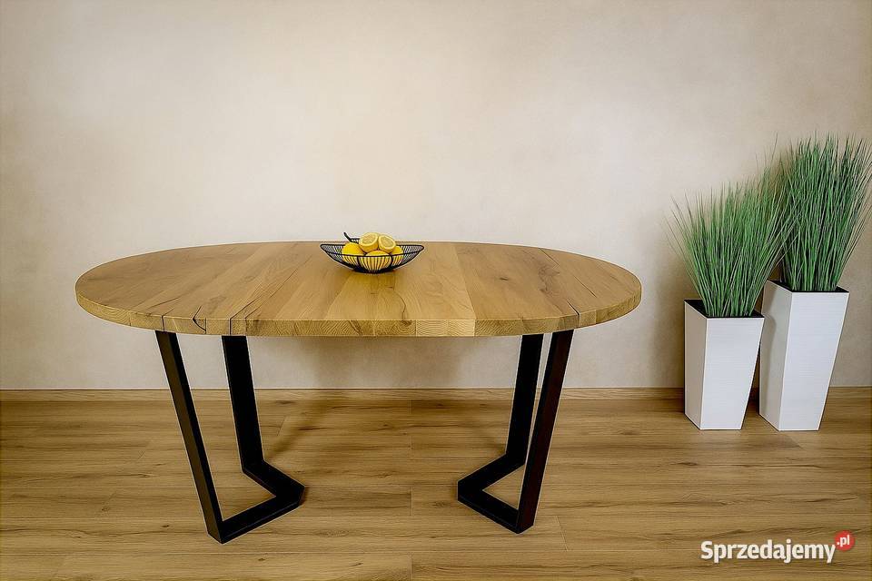 Stół Dębowy Okrągły LOFT 100 Lite Drewno Różne Warszawa