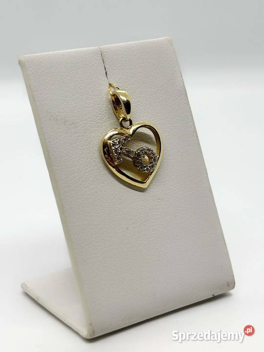 Nowa złota zawieszka pr 585 110g Serce Elbląg
