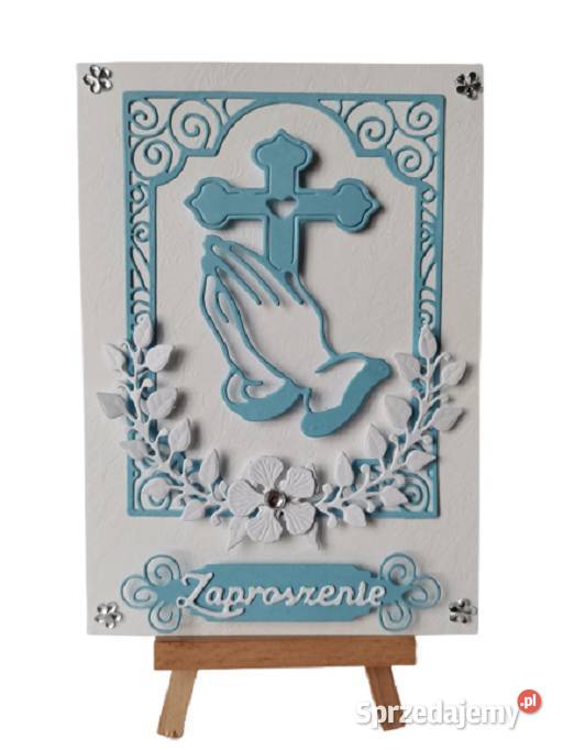 Zaproszenia Komunia Chłopiec Ręce Z Krzyżem B6 Poznań