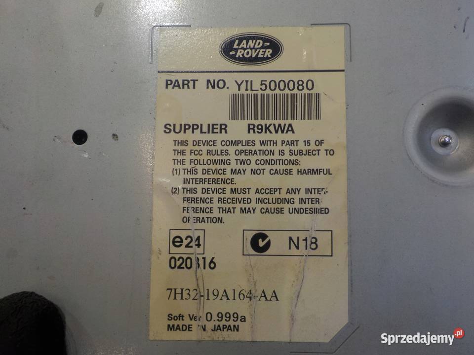 RANGE ROVER L322 36 TDV8 07r 5D sterownik DVD osobowe mazowieckie Suków sprzedam
