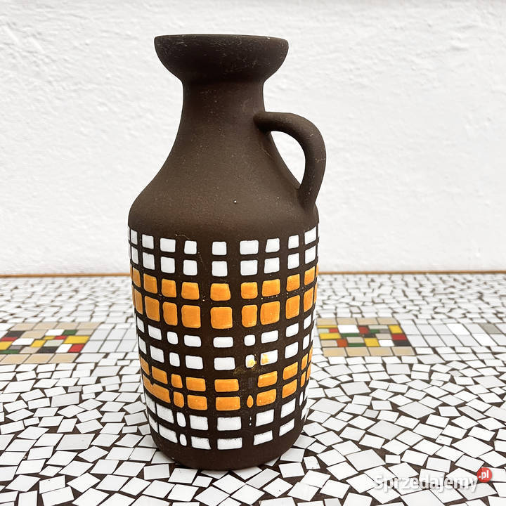 Ceramiczny wazon z uchem Strehla Keramik Niemcy mazowieckie Warszawa