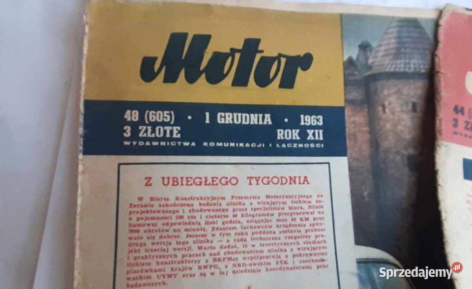 Tygodnik MOTOR gazeta motoryzacyjna PRL z lat 63 Łódź