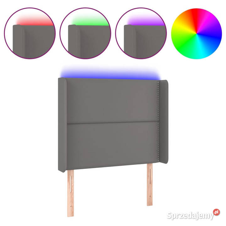 Zagłówek do łóżka z LED szary 103x16x118128 Warszawa