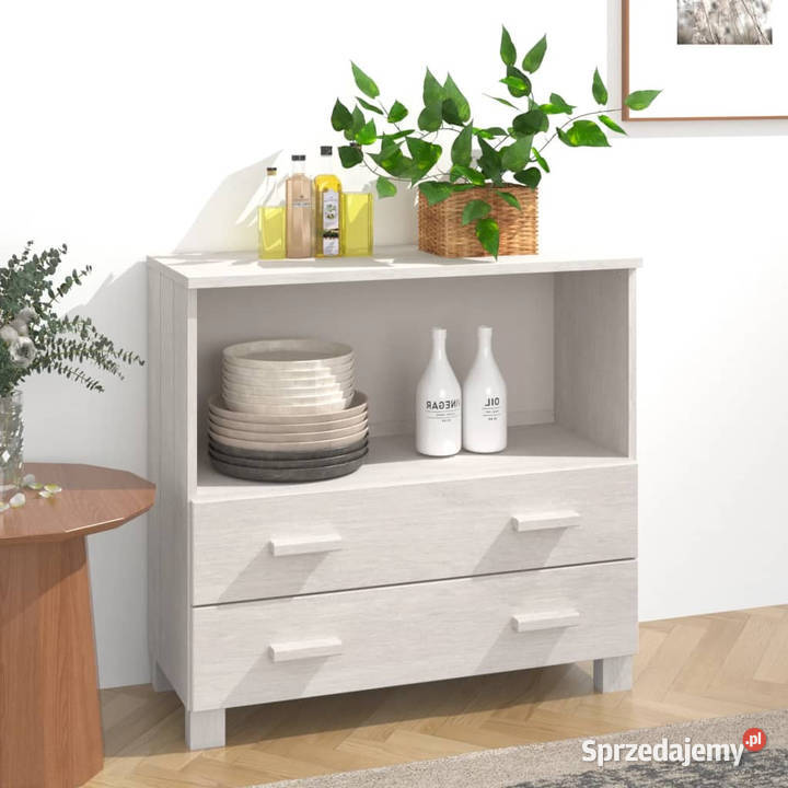 Szafka HAMAR biała 85x35x80 lite drewno sosnowe Warszawa