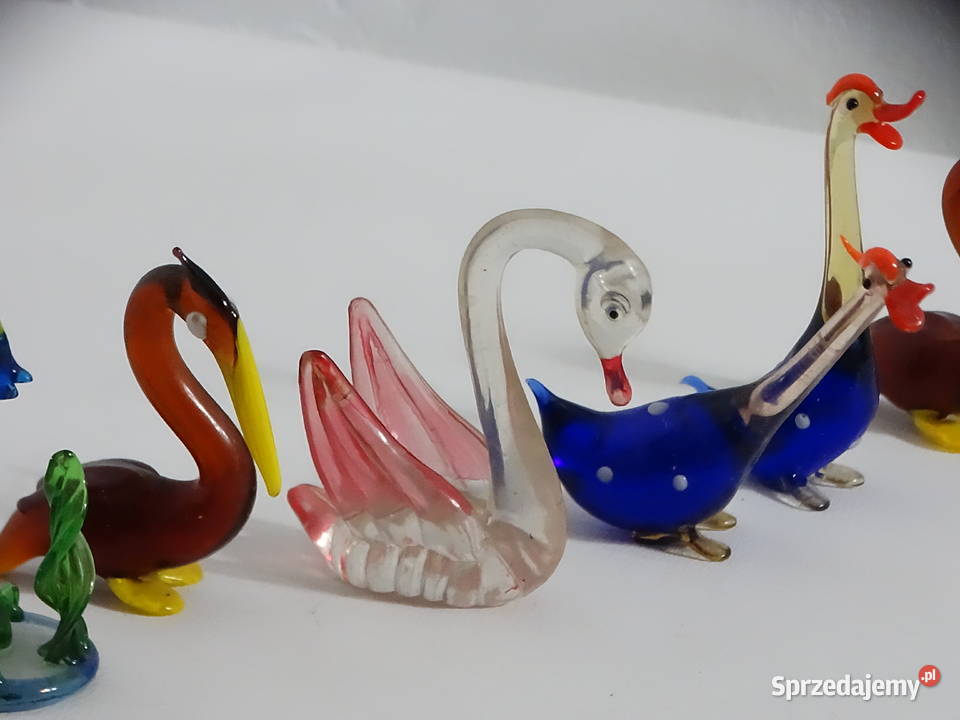 Kolekcja szklanych figurek rękodzieło Biłgoraj