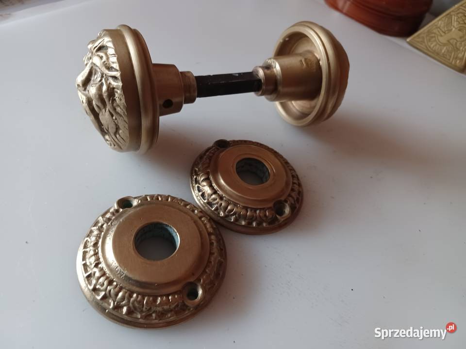 Komplet klamek gałek obrotowych Mosiądz Kolekcja Poznań