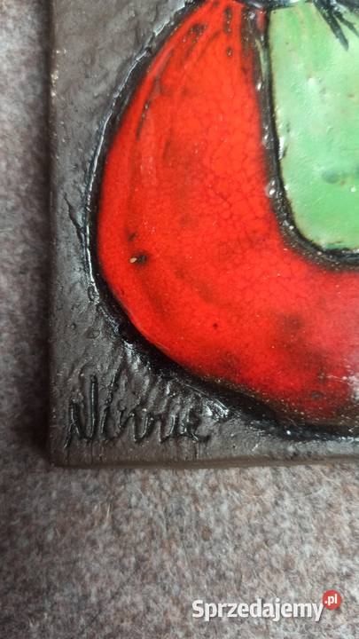 1 Kafel ceramiczny Dziewczynka z kwiatkami Syg Gdańsk