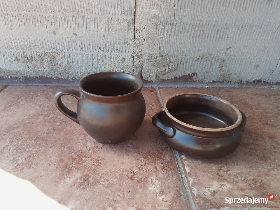 Ceramiczne naczynia kubek miseczka vintage Grójec