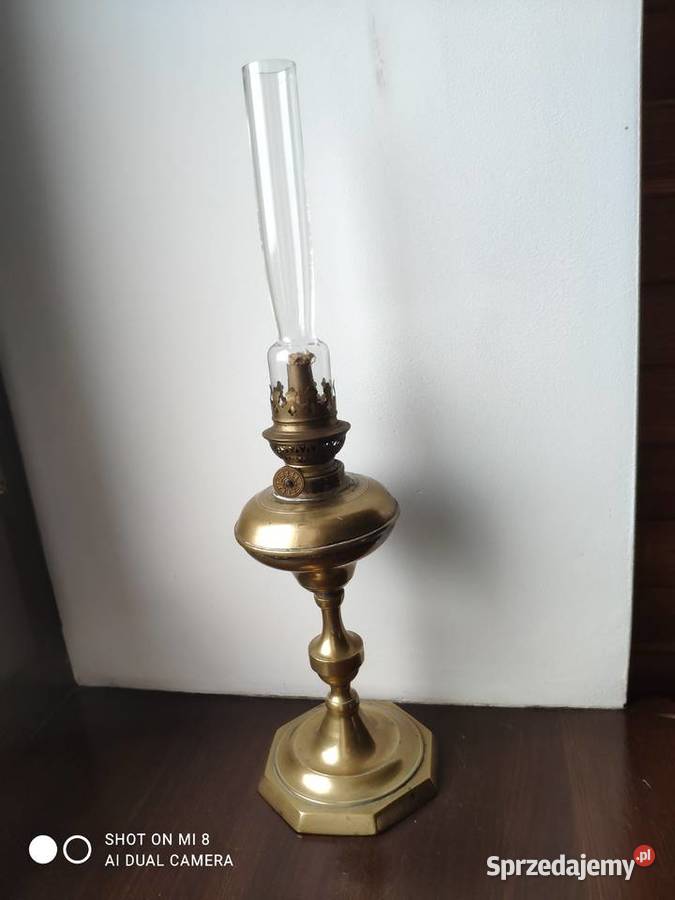 stara mosiężna lampa naftowa miniaturka małopolskie Kraków