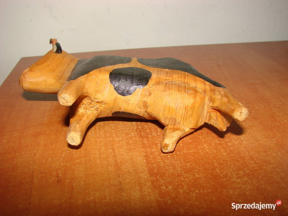 Krowa drewniana figurka pomorskie Pruszcz Gdański sprzedam