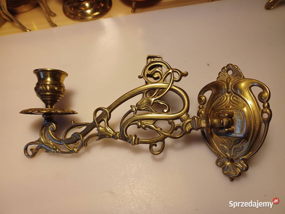 Świecznik do pianina Mosiądz wielkopolskie Poznań