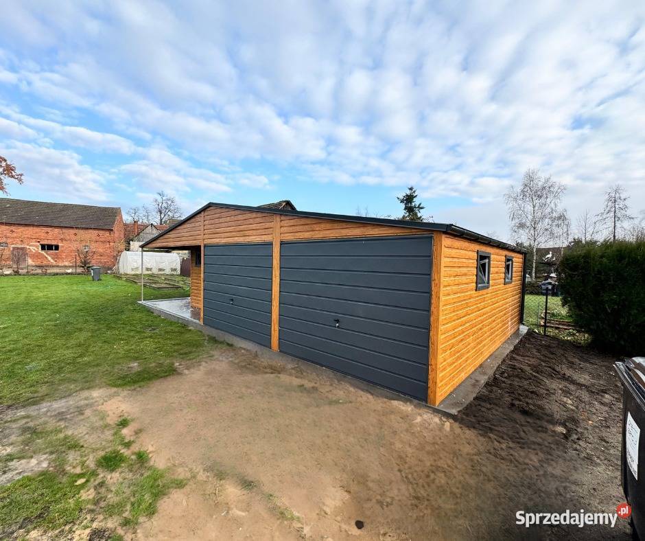 Garaż Blaszany hala wiata 10x6 lamele 2x brama 60m2 Ciechanów