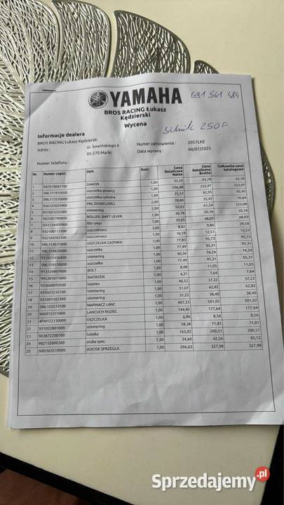 Yamaha yzf 250 2006 perła Wołomin