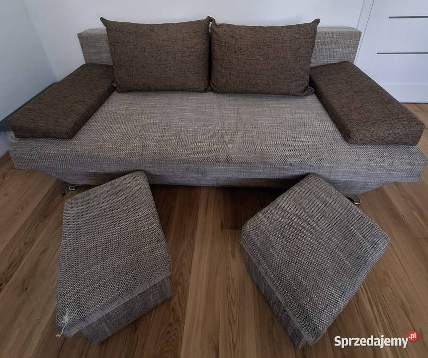 Kanapa rozkładana 2 pufy Sofy i kanapy wielkopolskie Dominowo