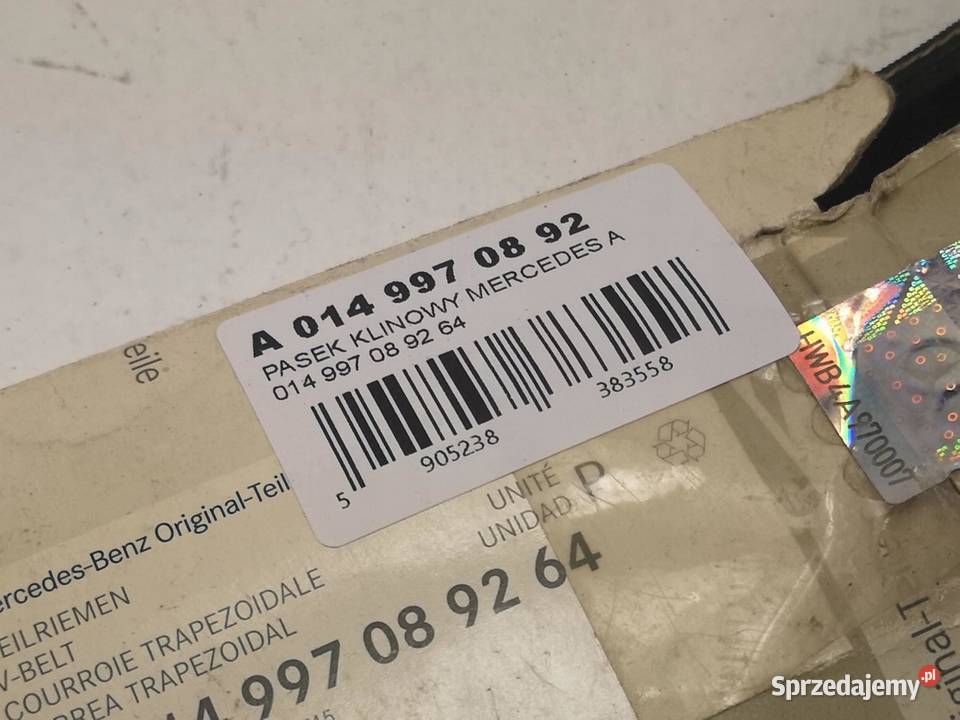 PASEK KLINOWY MERCEDES VITO CDI 19962003 NOWY osobowe lubelskie