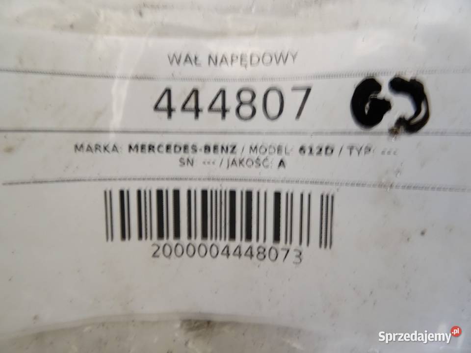 WAŁ NAPĘDOWY MERCEDES N Hatchback Wały napędowe