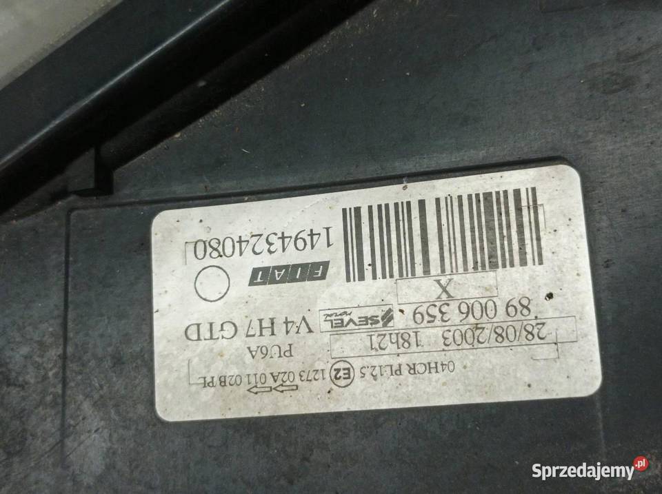 LAMPA PRZÓD LEWA EU 1494324080 Fiat Ulysse II sprzedam