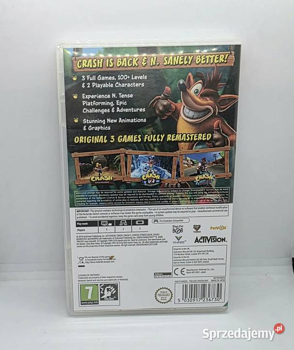 Gra Crash Bandicoot N Sane Trilogy Nintendo Elbląg