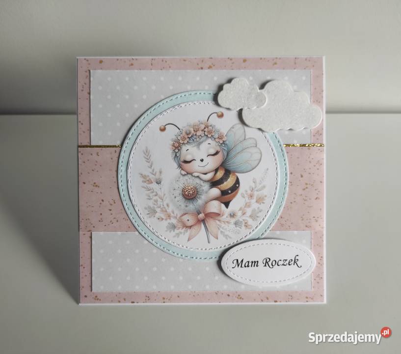 Kartka ręcznie robiona na urodziny roczek Łódź