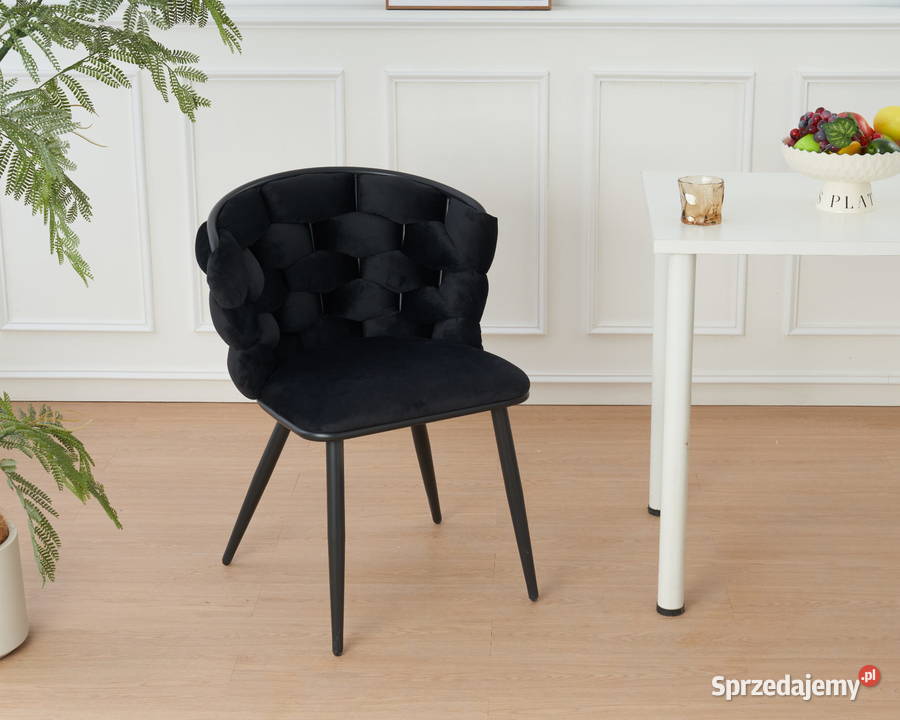 Krzesło czarnoczarne Glamour Nowojorskie Prima Golkowice sprzedam