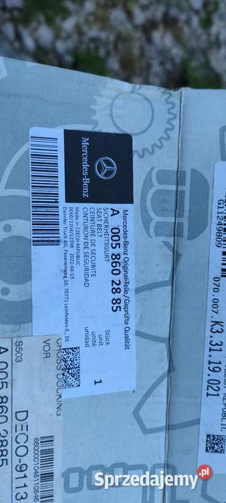 Pas bezpieczeństwa Mercedes Actros MP4 ciężarowe Pasy bezpieczeństwa Warszawa