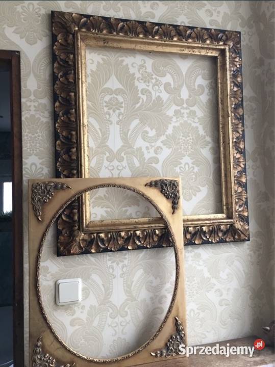 Stary piękny obraz 2w1 drewniana solidna rama