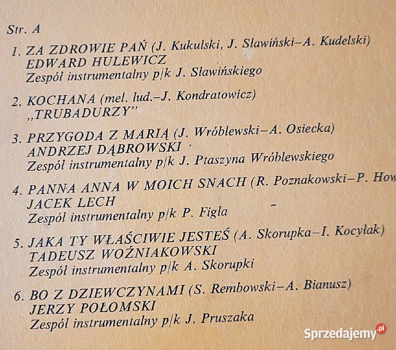 Zdrowie Pań Połomski Zaucha Mec Sipińska Płyty i kasety Chełmno sprzedam