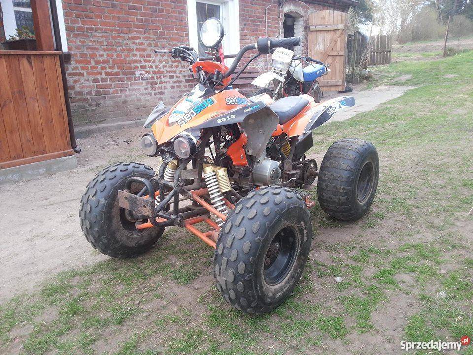 Quad 110 atv bombardier bashan 125 półautomat pomarańczowy Obozin