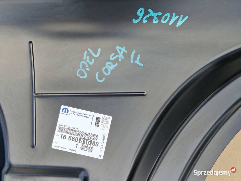 OPEL CORASA F 19 PRAWY PRÓG POSZYCIE WYCINKA lubuskie Bieleń