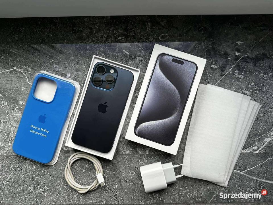 iPhone 15 Pro niebieski Tytan
