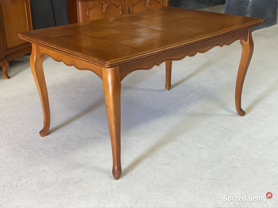 Stół dębowy rozkładany 6 krzeseł w stylu 94cm Budno