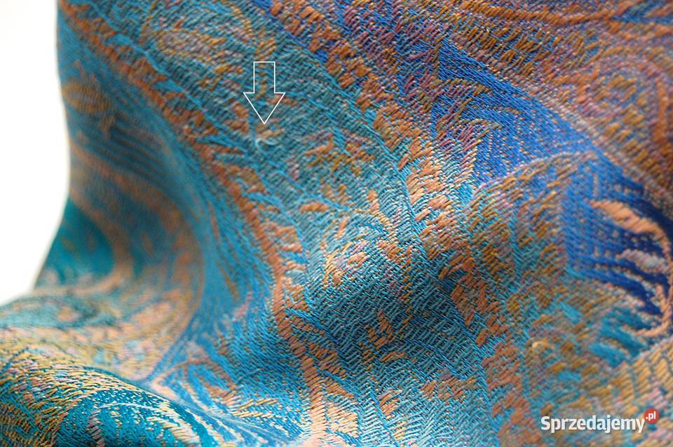 Jedwabny szal Indiska paisley 100 jedwab turkus Galanteria i dodatki sprzedam