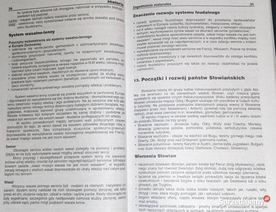 Historia Zagadnienia do ustnego egzaminu sprzedam