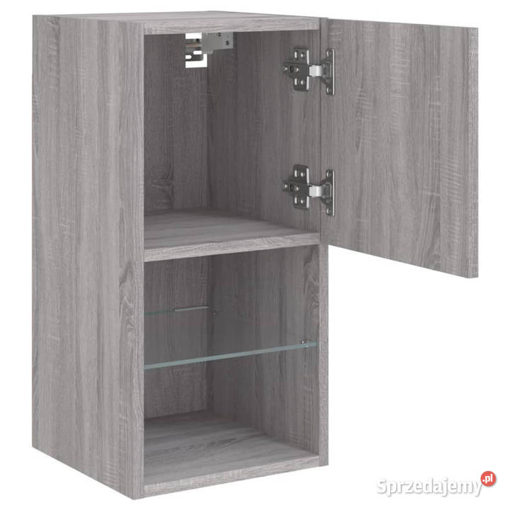 Szafki pod TV z LED 2 szary dąb sonoma 305x30x60 mazowieckie Warszawa