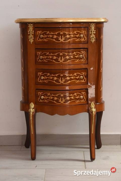 Piękna Komoda Intarsjowana Ludwik Stolik Nocny Kraków