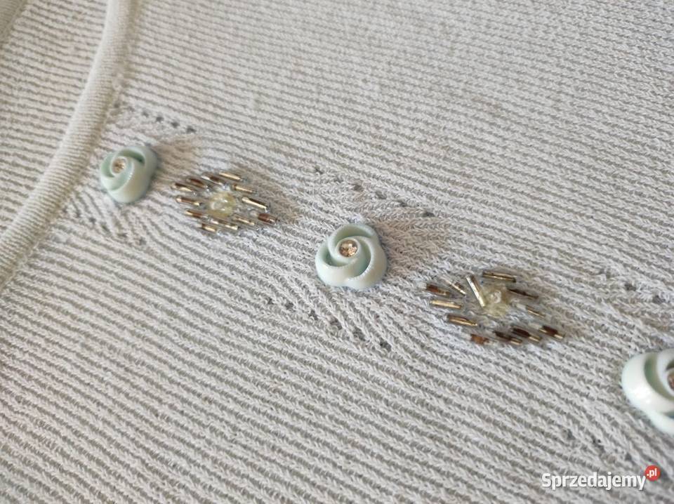 baby blue bluzka top ozdobna koraliki vintage Kielce