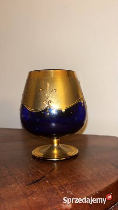 Kieliszek Bohemia Kobaltowe szkło Ręcznie Gdańsk