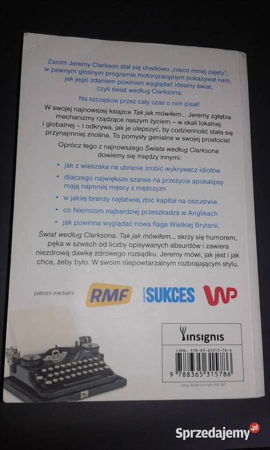 Tak mówiłem Świat według Clarksona ISBN 9788365315786 Dręszew