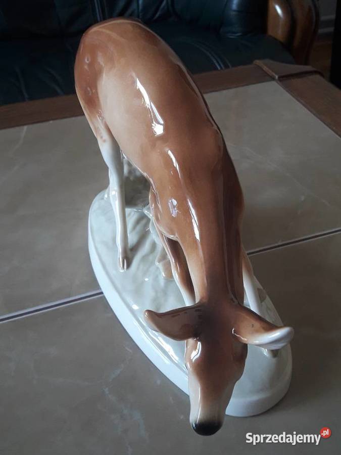 Porcelanowa sarna królewski Royal Dux lubelskie Janów Lubelski
