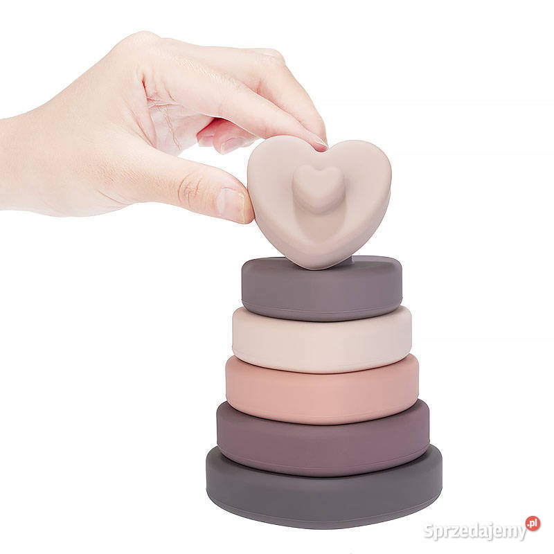 Wieża Silikonowa Sensoryczna Serca Powder Rose