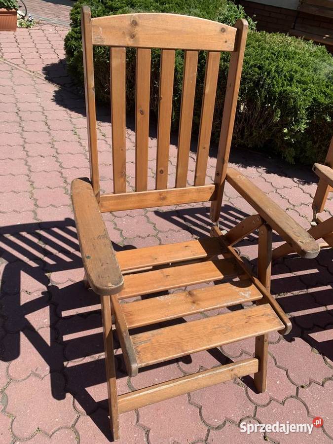 Leżak drewniany rozkładany krzesło z regulacją mazowieckie
