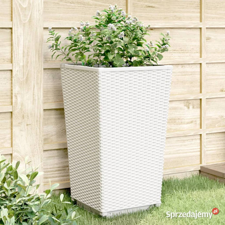 Donice ogrodowe 2 białe 325x325x57 PP WM367849 Warszawa